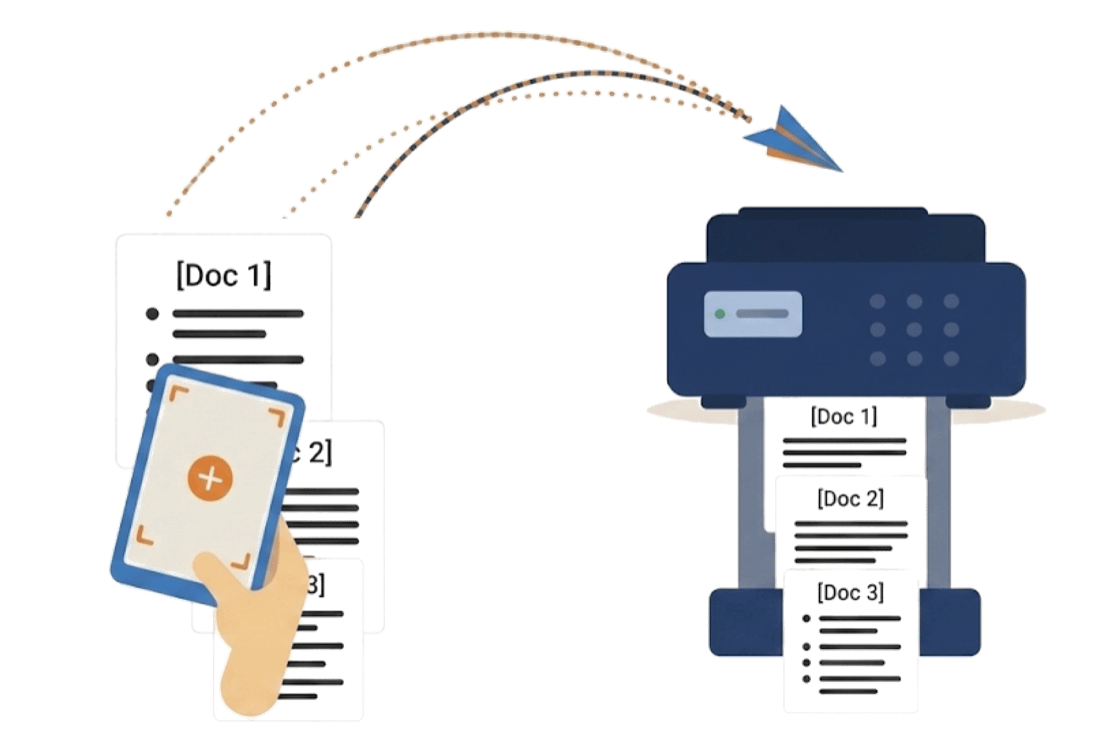 Photograph your documents with your phone and ProntoFax sends them as a fax